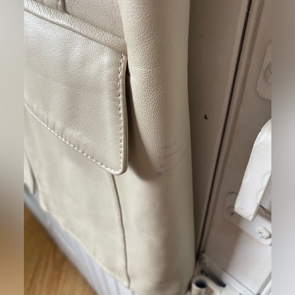 Pamela McCoy Leather Jacket Cream Size Large - Picture 5 of 16